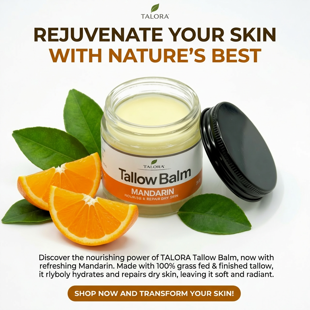 TALORA Tallow Balm: Mandarin (2oz)