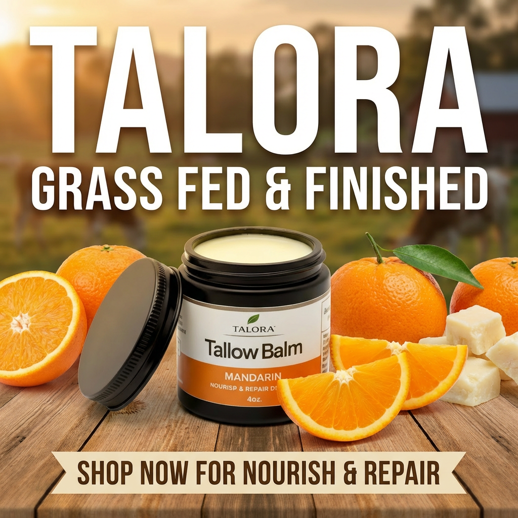 TALORA Tallow Balm: Mandarin (4oz)