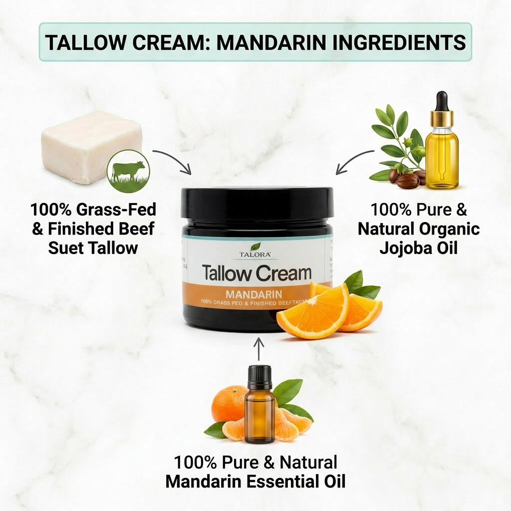 TALORA Tallow Cream: Mandarin (2 oz)