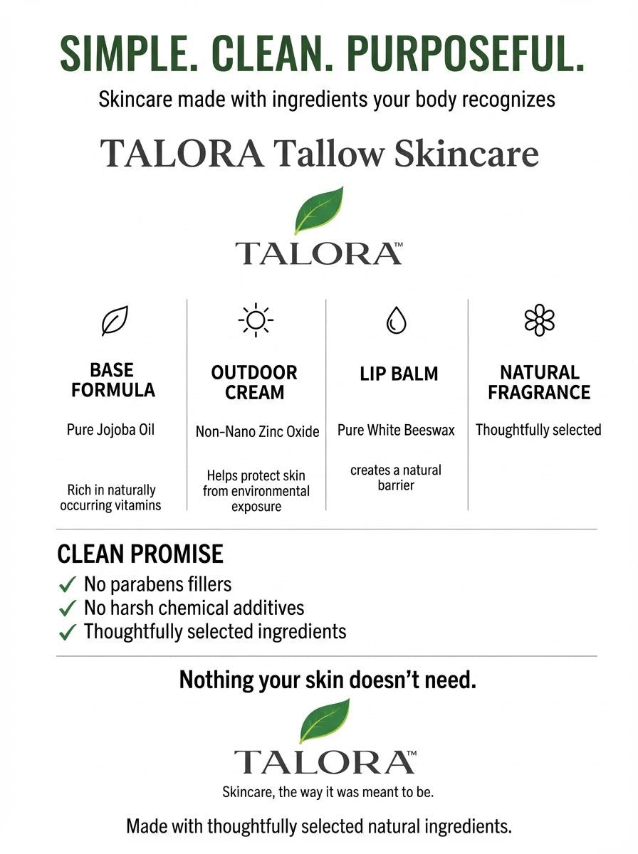 TALORA Tallow Lip Balm: Unscented (0.5oz)