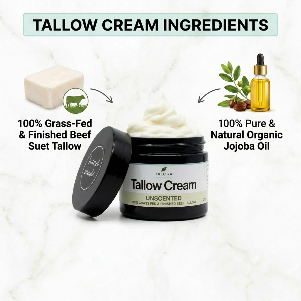 TALORA Tallow Cream: Unscented (2 oz)