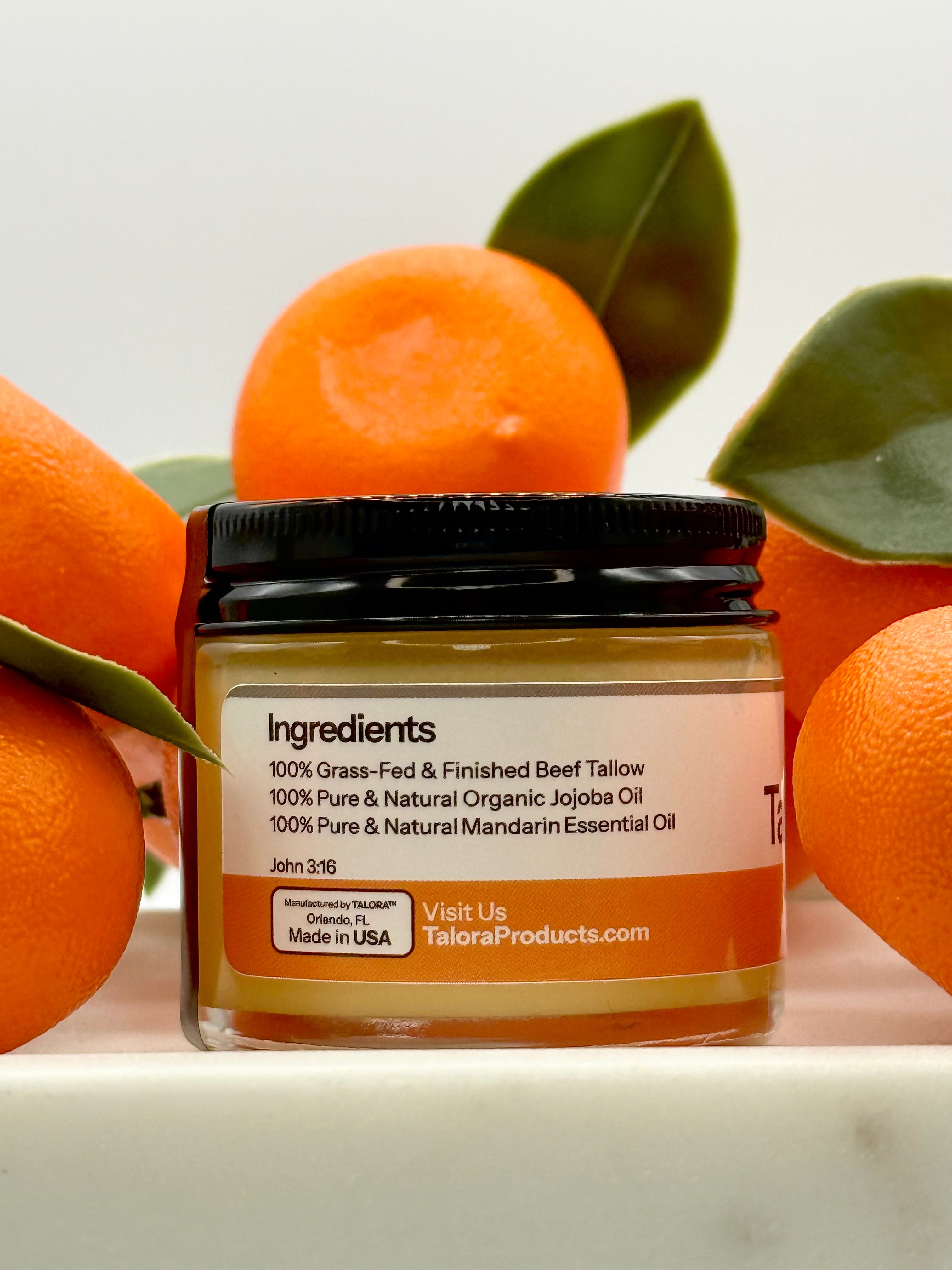 TALORA Tallow Balm: Mandarin (2oz)