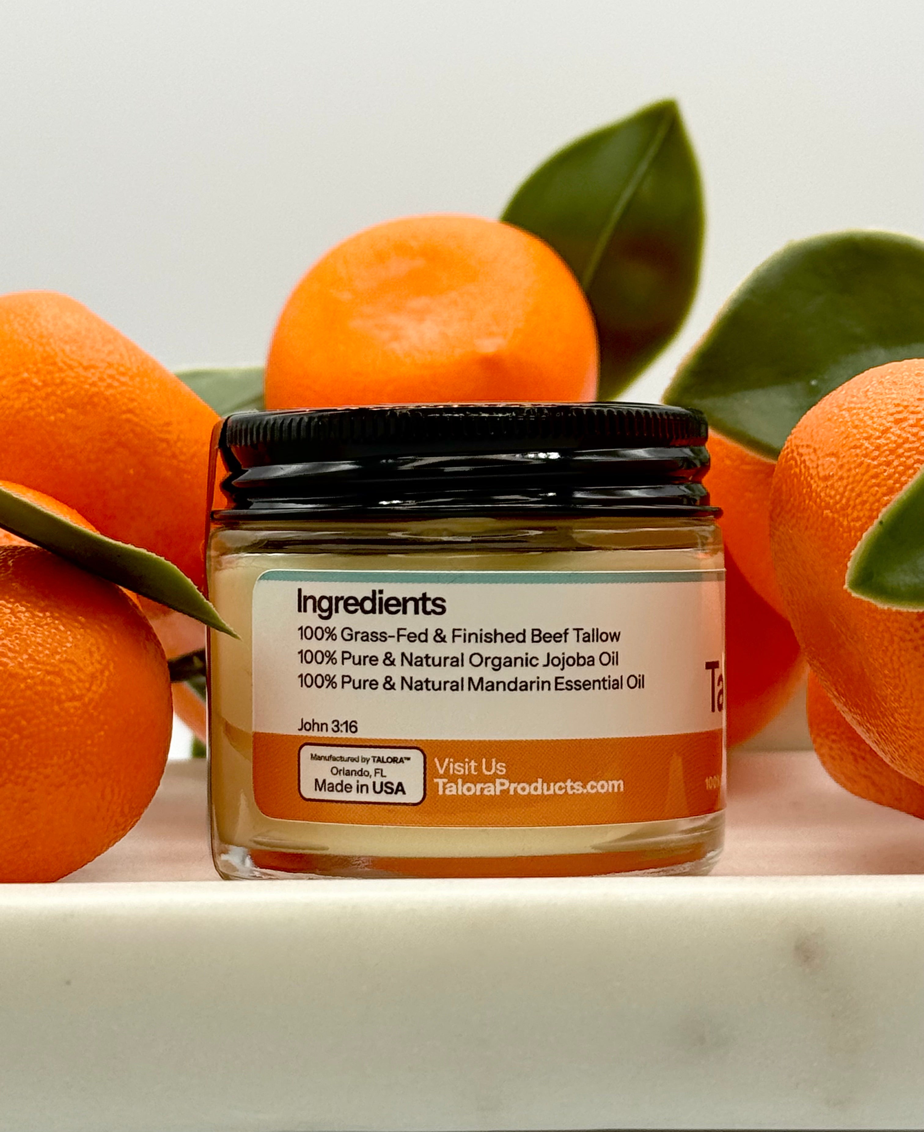 TALORA Tallow Cream: Mandarin (2 oz)