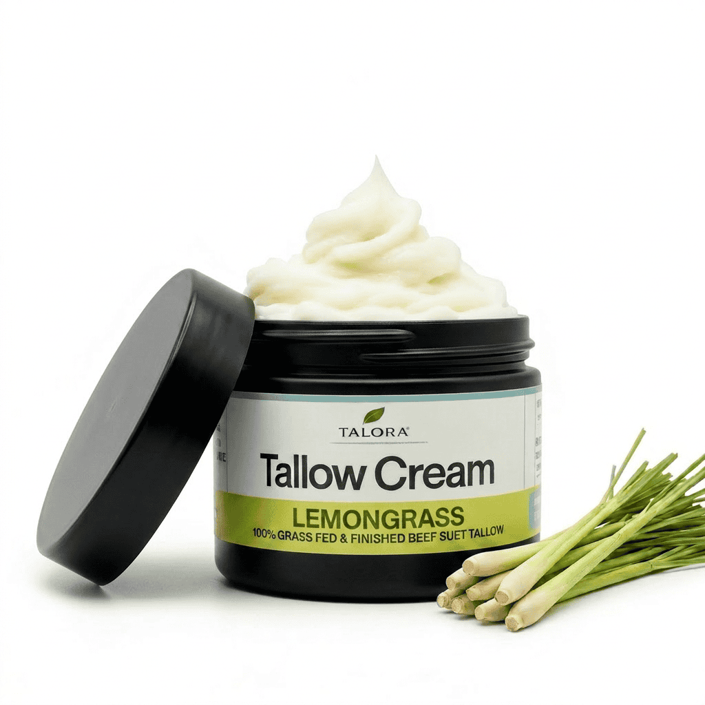 TALORA Tallow Cream – Lemongrass (2 oz) | Grass-Fed Tallow Moisturizer