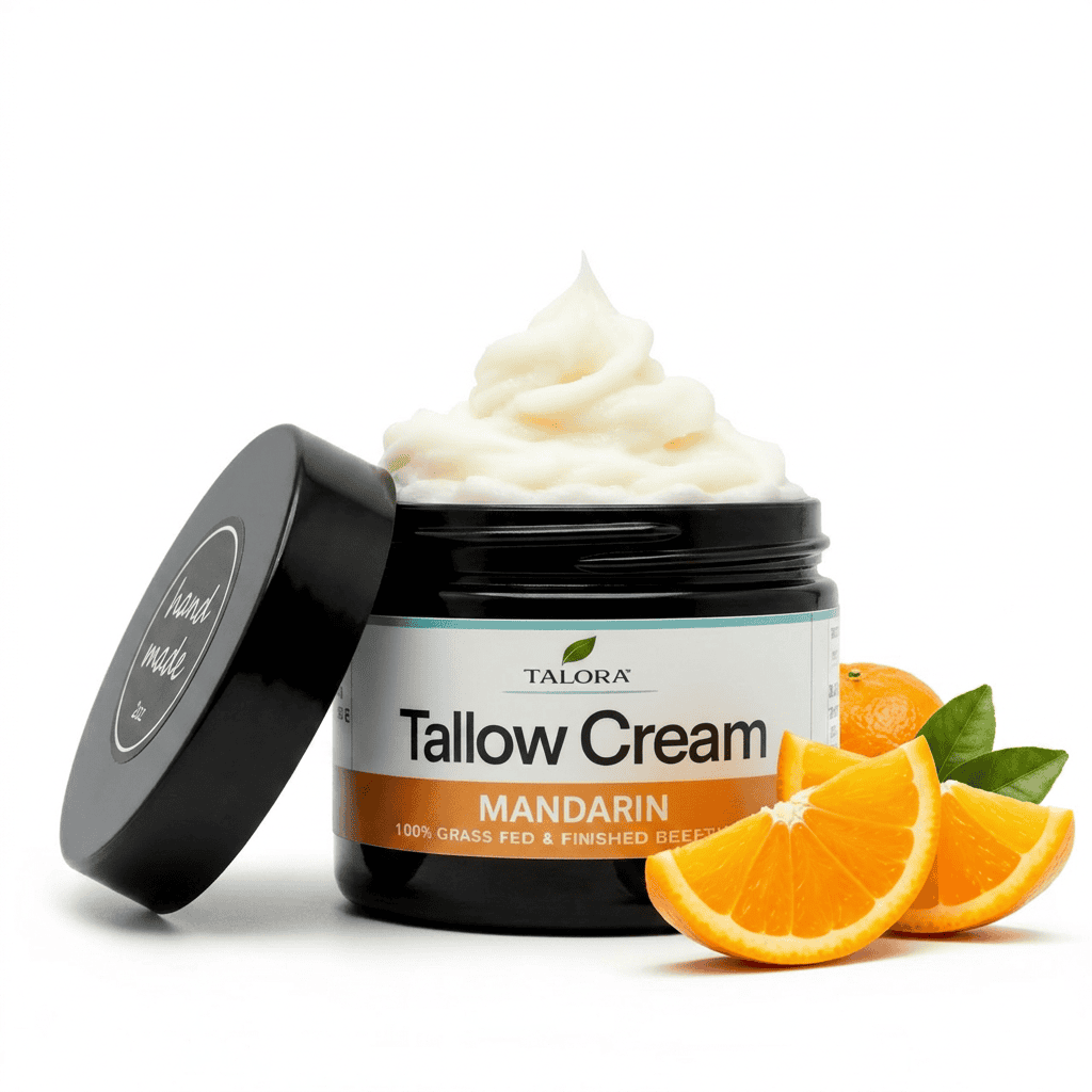 TALORA Tallow Cream – Mandarin (2 oz) | Grass-Fed Tallow Moisturizer