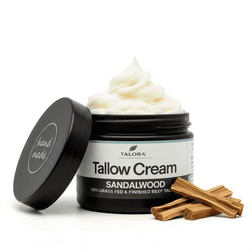 TALORA Tallow Cream – Sandalwood (2 oz) | Grass-Fed Tallow Moisturizer