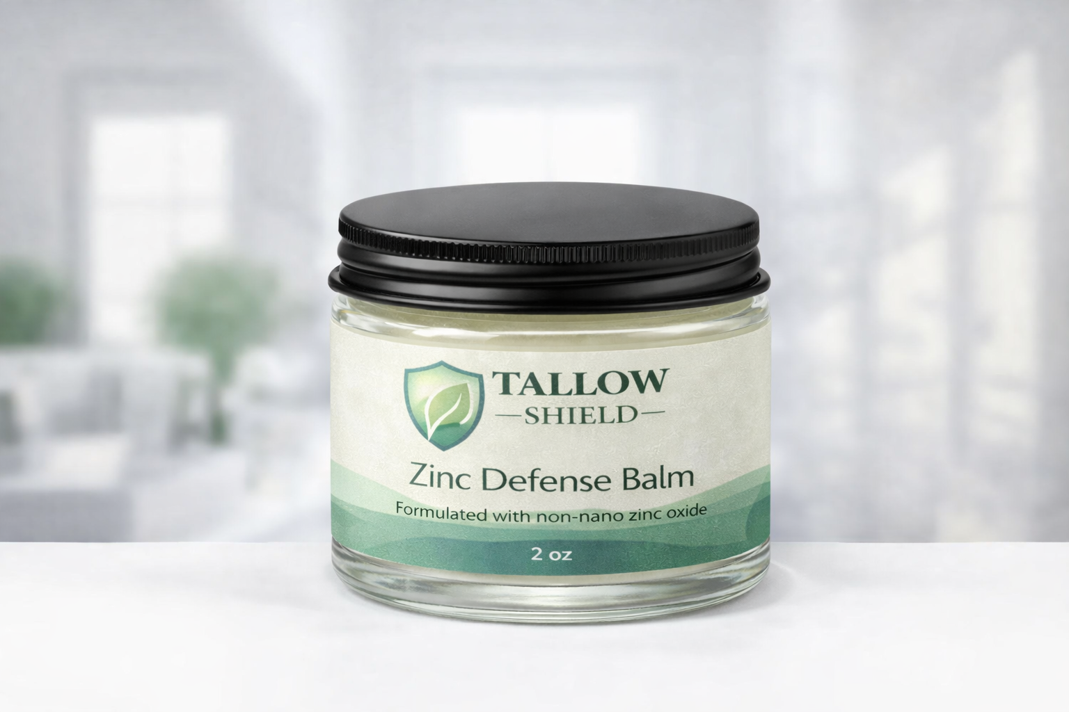 Tallow Shield: Zinc Defense Balm (Glass Jar | 2 oz)