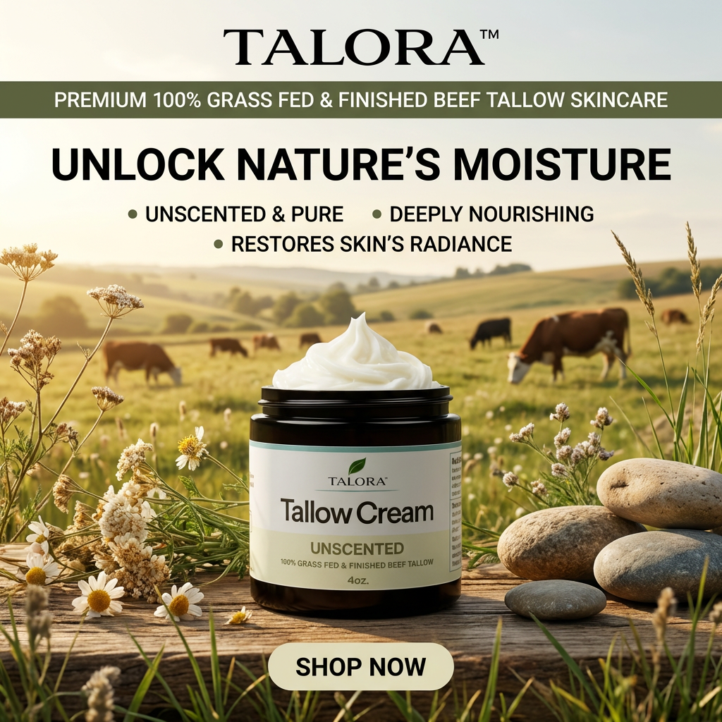 TALORA Tallow Cream: Unscented (4 oz)