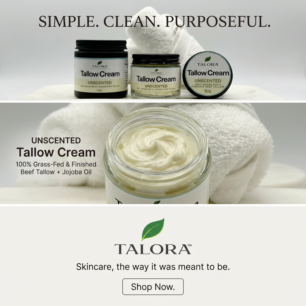 TALORA Tallow Cream: Unscented (1 oz)