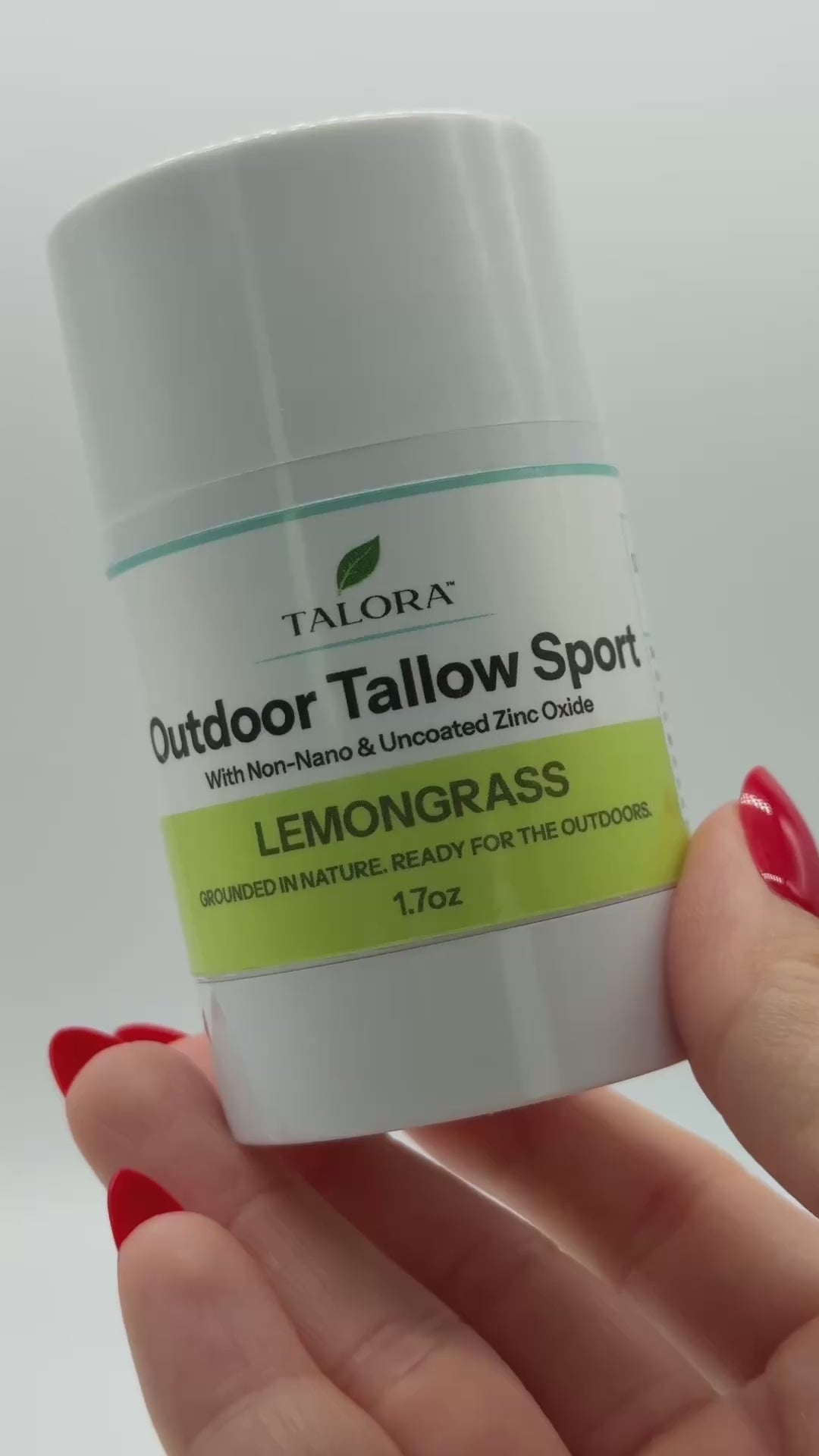 TALORA Outdoor Tallow Sport Roll-On – Lemongrass (1.7 oz) | Zinc Oxide Outdoor Balm